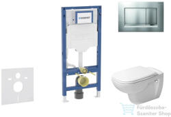 Geberit Duofix falra szerelhető WC szett, Duravit D-Code rimless WC soft close ülőkével, Geberit Sigma 30 matt/fényes króm nyomólappal SANI11CP2106 (SANI11CP2106)
