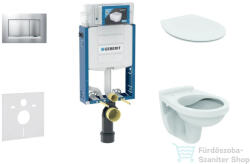 Geberit Kombifix falra szerelhető WC szett, Ideal Standard Alpha Wc soft close ülőkével, Sigma 30 matt/fényes króm nyomólappal 110302005ND7 (110302005ND7)