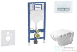 Geberit Duofix falra szerelhető WC szett, Duravit D-Code rimless WC soft close ülőkével, Geberit Sigma 50 alpesi fehér/króm nyomólappal SANI11CP3107 (SANI11CP3107)