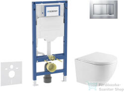 AXO Geberit Duofix falra szerelhető WC szett, Kielle OUDEE Vortex rimless+ WC softclose ülőkével, Geberit Sigma 30 matt/fényes króm nyomólappal, fehér SANI11CA2103 (SANI11CA2103)