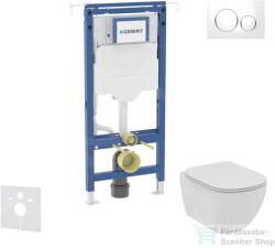 Geberit Duofix falra szerelhető WC szett, Ideal Standard Tesi WC soft close ülőkével, Geberit Sigma 20 fehér/króm nyomólappal SANI11CD3102 (SANI11CD3102)