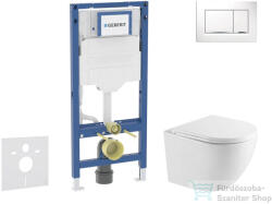 AXO Geberit Duofix falra szerelhető WC szett, Kielle OUDEE Vortex rimless+ WC softclose ülőkével, Geberit Sigma 30 fehér/króm nyomólappal, fehér SANI11CA3197 (SANI11CA3197)