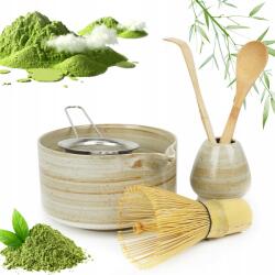 Bedee Matcha 6 db-os ólommentes kerámia szett sárga színben (6-częściowy zestaw ubijania herbaty matcha)