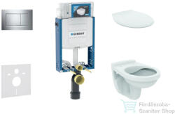 Geberit Kombifix falra szerelhető WC szett, Ideal Standard Alpha WC ülőkével, Sigma 30 fényes króm nyomólappal 110302005NR6 (110302005NR6)