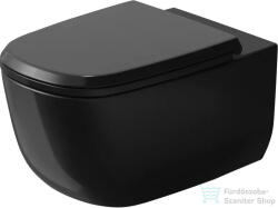 Duravit AURENA perem nélküli fali WC ülőke nélkül, HygieneFlush öblítéssel, fényes fekete 259809AB00 (259809AB00)