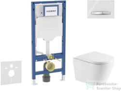 AXO Geberit Duofix falra szerelhető WC szett, Kielle NEFIA Vortex rimless+ WC softclose ülőkével, Geberit Sigma 50 alpesi fehér/króm színű nyomólappal, fehér SANI11CA31111 (SANI11CA31111)