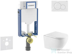 AXO Geberit Kombifix falra szerelhető WC szett, Kielle OUDEE Vortex rimless+ WC softclose ülőkével, Geberit Sigma 01 alpesi fehér nyomólappal, fehér SANI15CA3158 (SANI15CA3158)