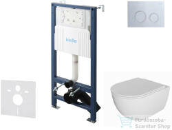 kielle Genesis New falra szerelhető WC szett, Kielle OUDEE rimless WC softclose ülőkével, Gemini New II fényes króm nyomólappal, fehér 30528SS05 (30528SS05)