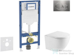 AXO Geberit Duofix falra szerelhető WC szett, Kielle OUDEE Vortex rimless+ WC softclose ülőkével, Geberit Sigma 20 rozsdamentes acél nyomólappal, fehér SANI11CA6170 (SANI11CA6170)