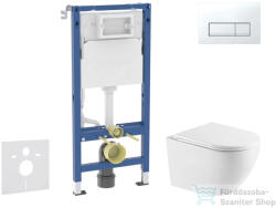 AXO Geberit Duofix Basic falra szerelhető WC szett, Kielle OUDEE Vortex rimless+ WC softclose ülőkével, Geberit Delta 50 alpesi fehér nyomólappal, fehér SANI11CA31125 (SANI11CA31125)
