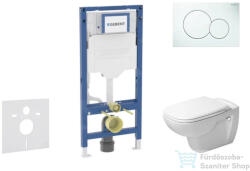 Geberit Duofix falra szerelhető WC szett, Duravit D-Code rimless WC soft close ülőkével, Geberit Sigma 01 alpesi fehér nyomólappal SANI11CP3100 (SANI11CP3100)