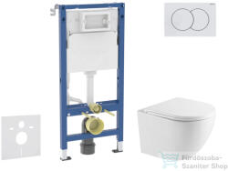 AXO Geberit Duofix Basic falra szerelhető WC szett, Kielle OUDEE Vortex rimless+ WC softclose ülőkével, Geberit Delta 01 alpesi fehér nyomólappal SANI11CA3198 (SANI11CA3198)