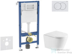 AXO Geberit Duofix Basic falra szerelhető WC szett, Kielle Nefia Vortex rimless+ WC softclose ülőkével, Geberit Delta 01 alpesi fehér nyomólappal SANI11CA31109 (SANI11CA31109)