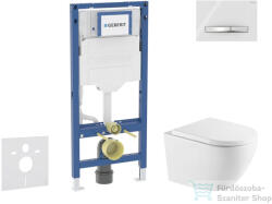 AXO Geberit Duofix falra szerelhető WC szett, Kielle OUDEE Vortex rimless+ WC softclose ülőkével, Geberit Sigma 50 fehér/króm nyomólappal, fehér SANI11CA31133 (SANI11CA31133)