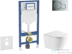 AXO Geberit Duofix falra szerelhető WC szett, Kielle NEFIA Vortex rimless+ WC softclose ülőkével, Geberit Sigma 01 fényes króm nyomólappal, fehér SANI11CA1161 (SANI11CA1161)
