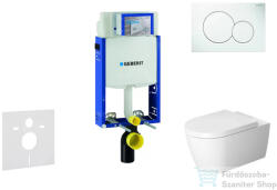 Geberit Kombifix falra szerelhető WC szett, Duravit Me By Starck WC soft close ülőkével, Geberit Sigma 01 alpesi fehér nyomólappal 110302005NM1 (110302005NM1)