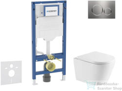 AXO Geberit Duofix falra szerelhető WC szett, Kielle NEFIA Vortex rimless+ WC softclose ülőkével, Geberit Sigma 20 rozsdamentes acél nyomólappal, fehér SANI11CA6171 (SANI11CA6171)