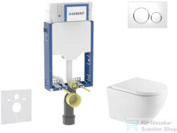 AXO Geberit Kombifix falra szerelhető WC szett, Kielle OUDEE Vortex rimless+ WC softclose ülőkével, Geberit Sigma 20 fehér/króm nyomólappal, fehér SANI15CA3159 (SANI15CA3159)