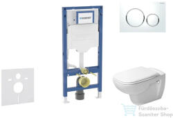 Geberit Duofix falra szerelhető WC szett, Duravit D-Code rimless WC soft close ülőkével, Geberit Sigma 20 fehér/króm nyomólappal SANI11CP3103 (SANI11CP3103)