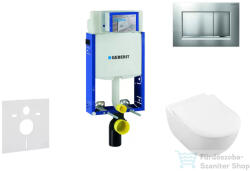 Geberit Kombifix falra szerelhető WC szett, Villeroy & Boch Subway 2.0 CeramicPlus Wc soft close ülőkével, Sigma 30 matt/fényes króm nyomólappal 111302005NI7 (111302005NI7)