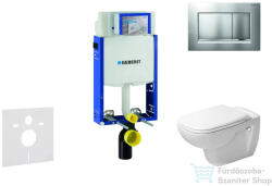 Geberit Kombifix falra szerelhető WC szett, Duravit D-Code rimless WC soft close ülőkével, Geberit Sigma 30 matt/fényes króm nyomólappal 10302005NH7 (10302005NH7)