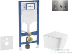AXO Geberit Duofix falra szerelhető WC szett, Kielle ARKAS I Vortex rimless+ WC softclose ülőkével, Geberit Sigma 20 rozsdamentes acél nyomólappal, fehér SANI11CA6174 (SANI11CA6174)