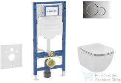 Geberit Duofix falra szerelhető WC szett, Ideal Standard Tesi WC soft close ülőkével, Geberit Sigma 01 fényes króm nyomólappal SANI11CD1117 (SANI11CD1117)
