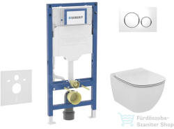 Geberit Duofix falra szerelhető WC szett, Ideal Standard Tesi Aquablade Wc soft close ülőkével, Sigma 20 fehér/króm nyomólappal SANI11CD3135 (SANI11CD3135)
