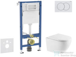 AXO Geberit Duofix Basic falra szerelhető WC szett, Kielle OUDEE Vortex rimless+ WC softclose ülőkével, Geberit Delta 01 alpesi fehér nyomólappal, fehér SANI11CA31120 (SANI11CA31120)