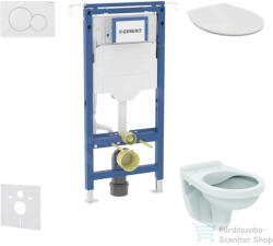 Geberit Duofix falra szerelhető WC szett, Ideal Standard Alpha Wc soft close ülőkével, Sigma 01 alpesi fehér nyomólappal SANI11CD3114 (SANI11CD3114)
