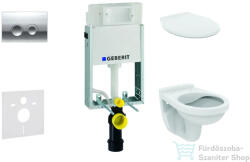 Geberit Kombifix falra szerelhető WC szett, Ideal Standard Alpha WC ülőkével, Delta 21 fényes króm nyomólappal 110100001NR2 (110100001NR2)