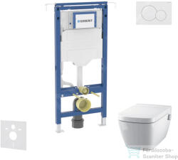 Geberit Duofix falra szerelhető WC szett, Tece Teceone bidés WC soft close ülőkével, Sigma 01 alpesi fehér nyomólappal SANI11CT3101 (SANI11CT3101)