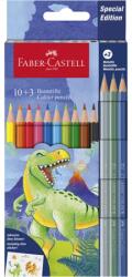Faber-Castell Színesceruza készlet 10+3db-os hatszögletű DINOSZAURUSZ + matrica