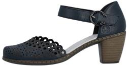 RIEKER Pantofi dama, Rieker, 40902-14-Albastru, casual, piele naturala, perforati, cu toc, albastru (Marime: 37)