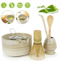 Bedee Kerámia Matcha Szett 6 Részes Tökéletes Ajándék Sárga (CERAMICZNY ZESTAW )