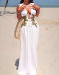 Shein Fehér Ruha Maxi Mély Nyakkivágással Hímzett Strand Shein 52