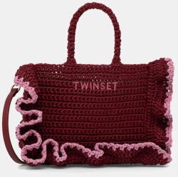 Twinset keresztpántos táska női fonott - burgundia Univerzális méret