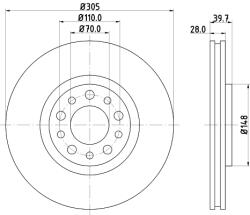 Hella 2 x Féktárcsa 8DD355112-511