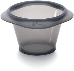 Lékué Silicone Molten Lava Cake Mould szilikon szuflé és lávasüti sütőforma szett, 6db-os, 150ml, D=75mm, fekete - 887901 (LK887901)