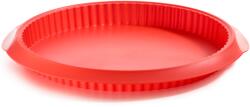 Lékué Silicone Quiche Mould quiche és lepény szilikon sütőforma, D=280mm, tapadásmentes felület, piros - 887987 (LK887987)
