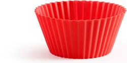 Lékué Silicone Muffin Cups szilikon muffin sütőforma szett, 12db-os, D=70mm, újrafelhasználható, piros - 884825 (LK884825)