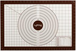 Lékué Non-stick Silicone Pastry Mat tapadásmentes szilikon nyújtólap, mérőskálával, csúszásmentes aljjal, 600x400mm, barna - 881343 (LK881343)