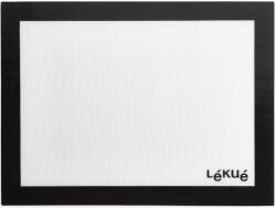 Lékué Silicone Baking Mat szilikon sütőlap és gyúrólap, extra nagy méret - 600x400mm, üvegszállal az egyenletes hőeloszlásért, tapadásmentes, áttetsző/fekete - 880360 (LK880360)