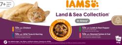 Iams Nedvestáp idős macskáknak - Húsos és halas válogatás szószban - 48x85g