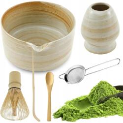 Bedee Bambusz Matcha Szett Chawan Tállal És Hagyományos Főzésű Habverővel (ZESTAW MATCHA BAMBUSOWE )