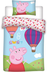  Peppa malac Hot-air Balloon gyerek ágyneműhuzat 100×135cm, 40×60 cm (BRM000995) - szukits
