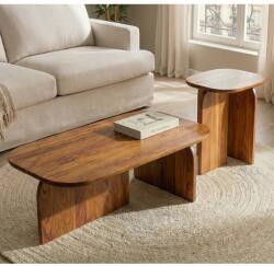 IV Interior Concept Set de 2 masute lemn de salcam maro GATSBY (A-47607 VC) Masa de cafea