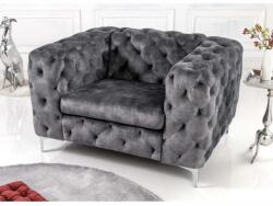 IV Interior Concept Fotoliu design Chesterfield, Catifea, Gri inchis, MODERN BAROCK (A-45977 VC)