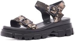 KARISMA Sandale dama din piele intoarsa, Karisma V4VA60002C O7-I, negru print