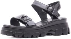 KARISMA Sandale dama din piele naturala lacuita, Karisma V4VA60002A 01-L, negru